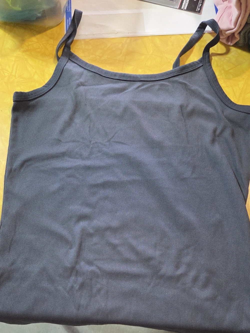 No Boundaries 16 Multi Colored Ribbed Spaghetti Strap Camisole